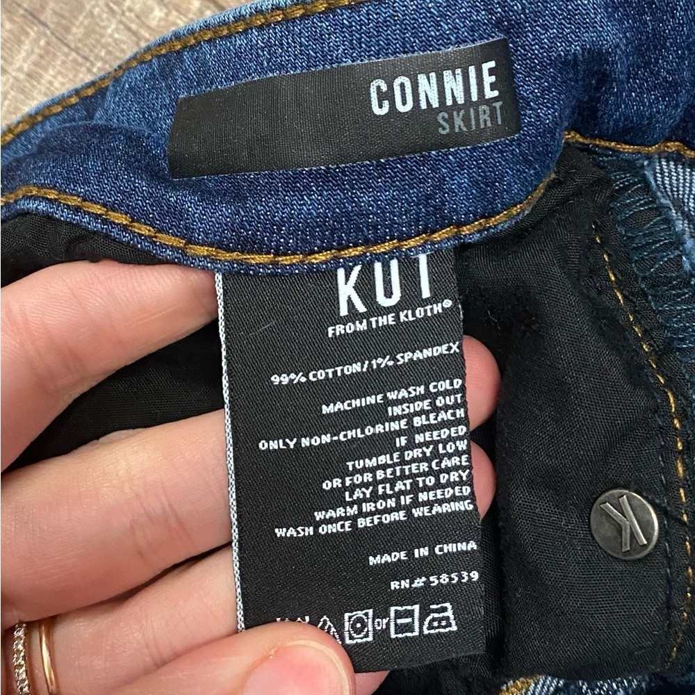 *SOLD* Kut From The Kloth “Connie” High-Low Denim Jean Skirt Size 14 - Picture 5 of 7